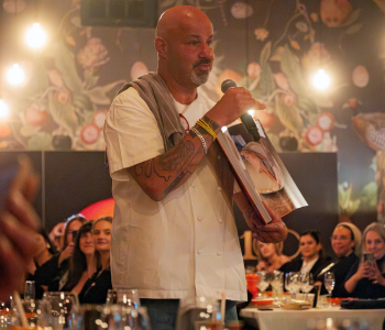Franck speaking at Le Creuset's Assouline Launch Event