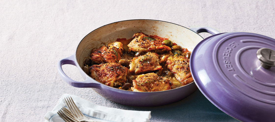 chicken thighs in braiser