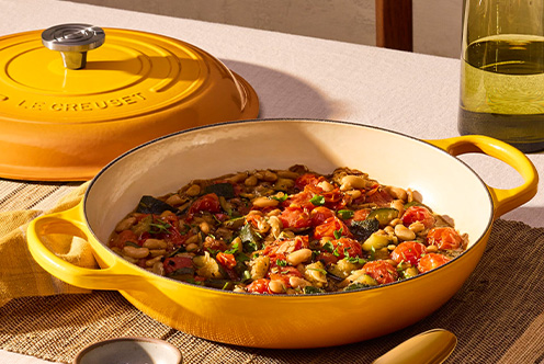 White Bean, Zucchini and Cherry Tomato Braise