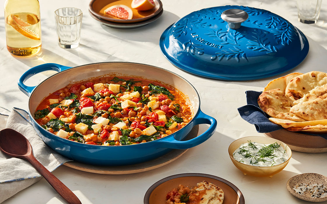 chickpeas and spinach in a stew