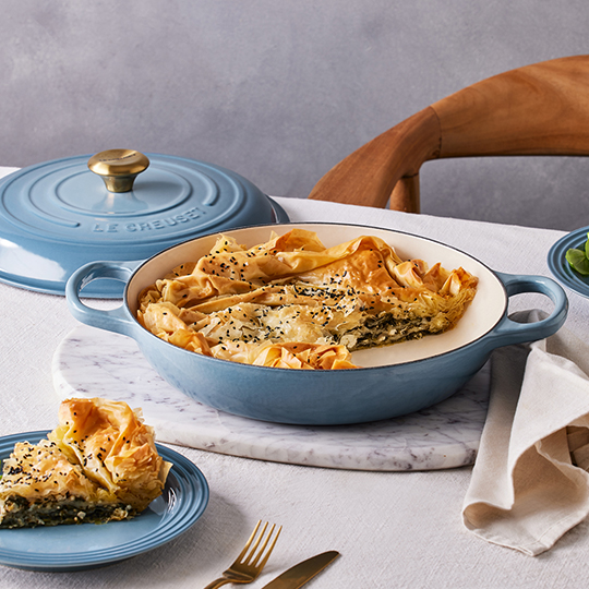 roasted chicken in a wide Dutch oven