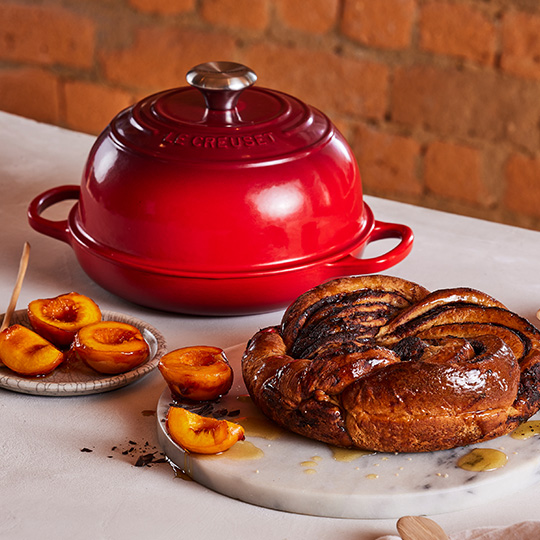steam is released as Chad Robertson lifts the lid on a Le Creuset bread oven