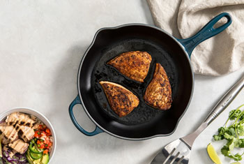 fish steaks in a skillet