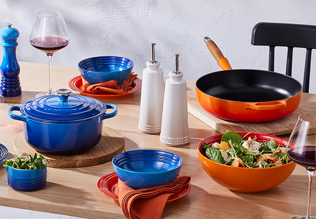 Bold colors combine to form a dramatic tablescape