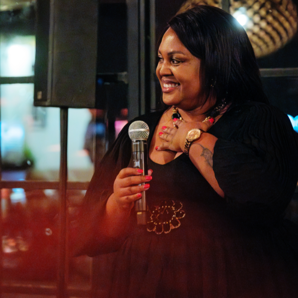Zanele speaking at Le Creuset's Assouline Launch Event