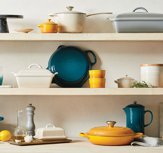 shelf of cookware