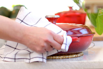 drying a cast iron braiser