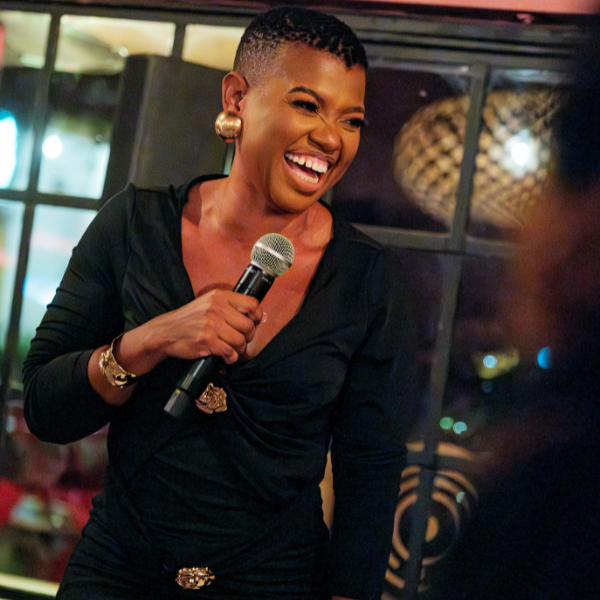 Zanele van Zyl speaking at Le Creuset's Assouline Launch Event