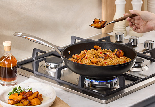 omelet releases easily in nonstick skillet