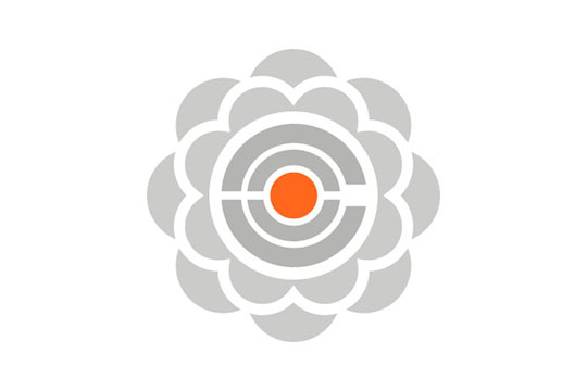 image of a flower bread stencil with a le creuset logo