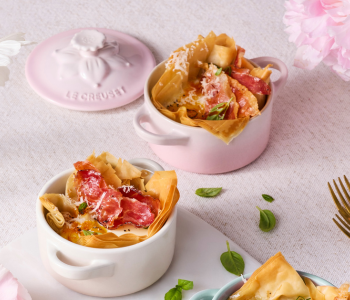 Stoneware Mini Cocotte with Daffodil Lid in Shell Pink