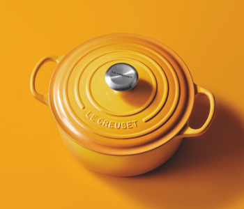 Le Creuset cast iron casserole in nectar