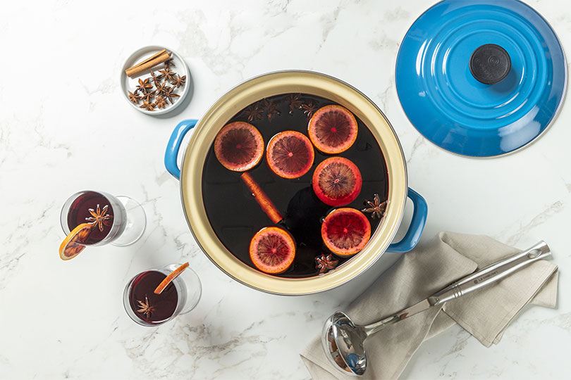 Blood Orange Mulled Wine with Star Anise