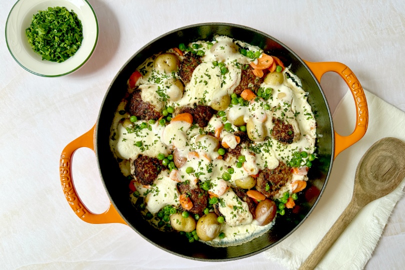 Turkey Meatballs in Sour Cream White Wine Sauce