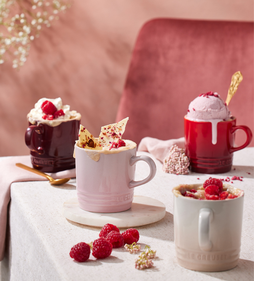 White Chocolate and Raspberry Microwave Mugs