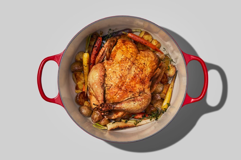 Whole Roast Chicken with Potatoes and Carrots