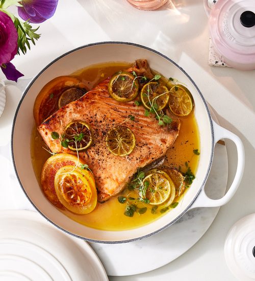 Oven-poached White Wine and Honey Citrus Salmon
